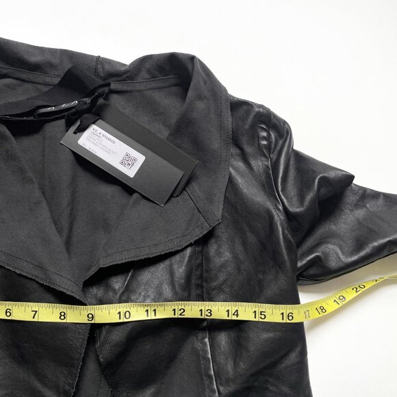 KZ_K Studio Drape Leather Jacket Black Size XS NEW NWT - Picture 11 of 13